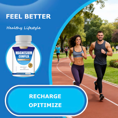 MAGNESIUM COMPLEX Wellness Capsules With Malate &amp; Glycinate And 8 ELEMENTAL MAGNESIUM, Supports Health 90 Capsules, Dietary Supplement.